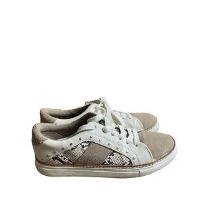 Girls / Women size 8 Brown Snake Skin Patched Tennis shoes